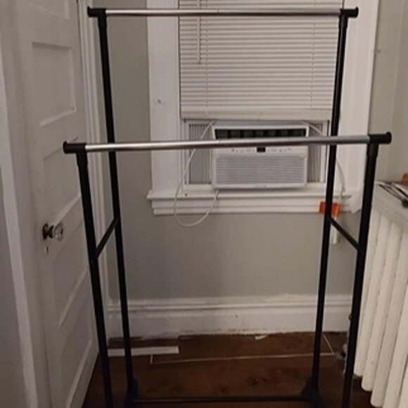 NEW Simple Houseware Double Rod Portable Clothing Hanging Garment Rack. - Picture 3 of 8